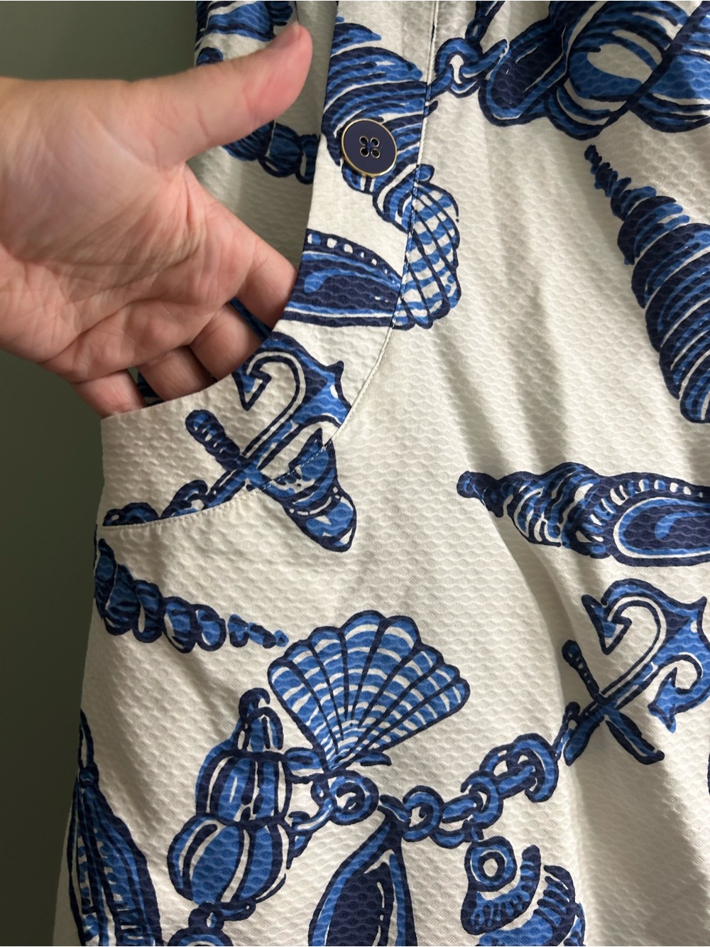 Lilly Pulitzer Vanna strapless dress "Fallin' in Love" blue seashell jacquard - Picture 6 of 6